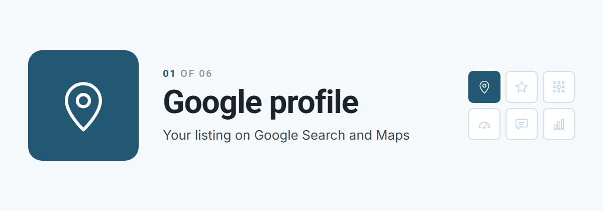 Google profile, area one of six: your listing on Google Search and Maps